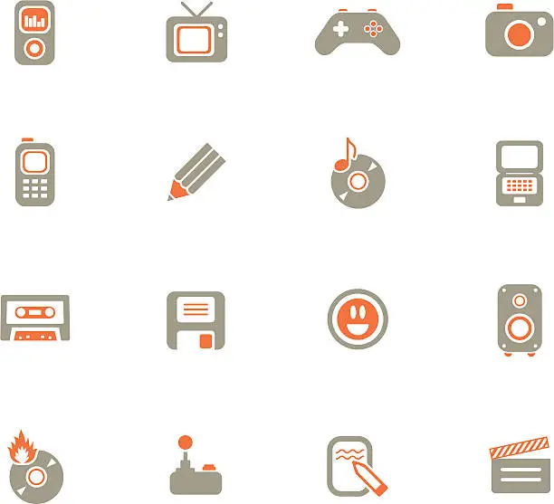 Vector illustration of Multimedia Icons