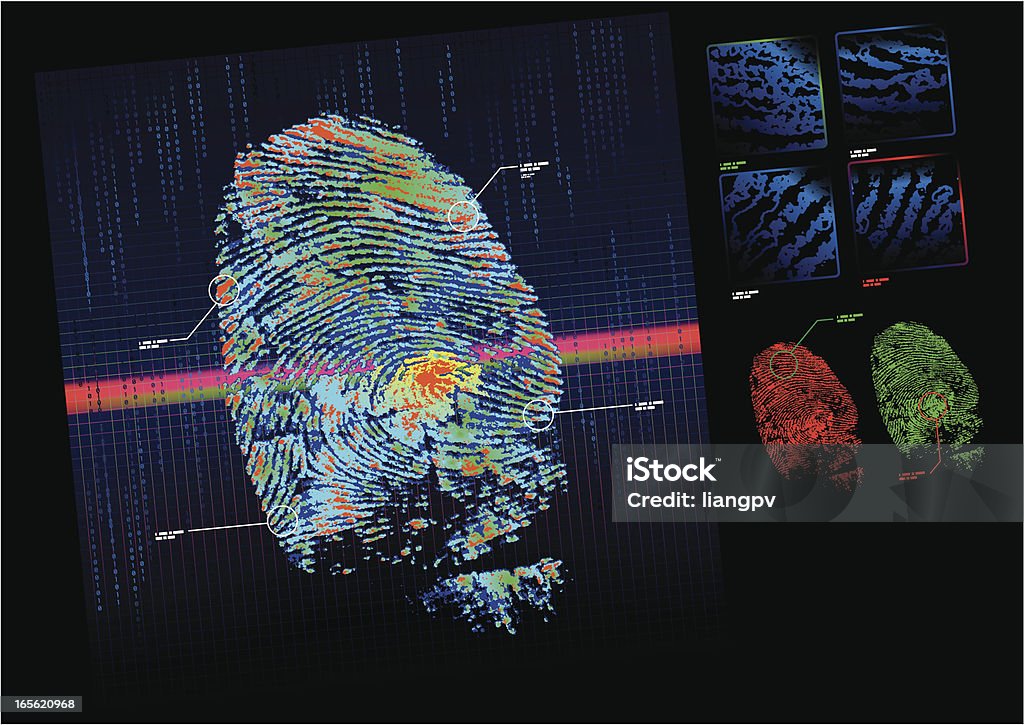 Fingerabdruck - Lizenzfrei Kriminaltechnik Vektorgrafik