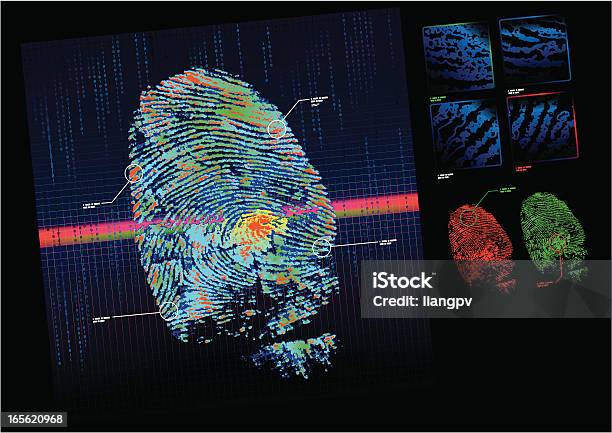 Fingerabdruck Stock Vektor Art und mehr Bilder von Kriminaltechnik - Kriminaltechnik, Technologie, Digital generiert