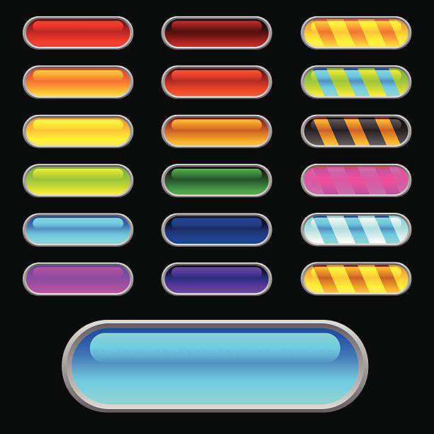 Colorful Gel Button Set - Pill Series vector art illustration