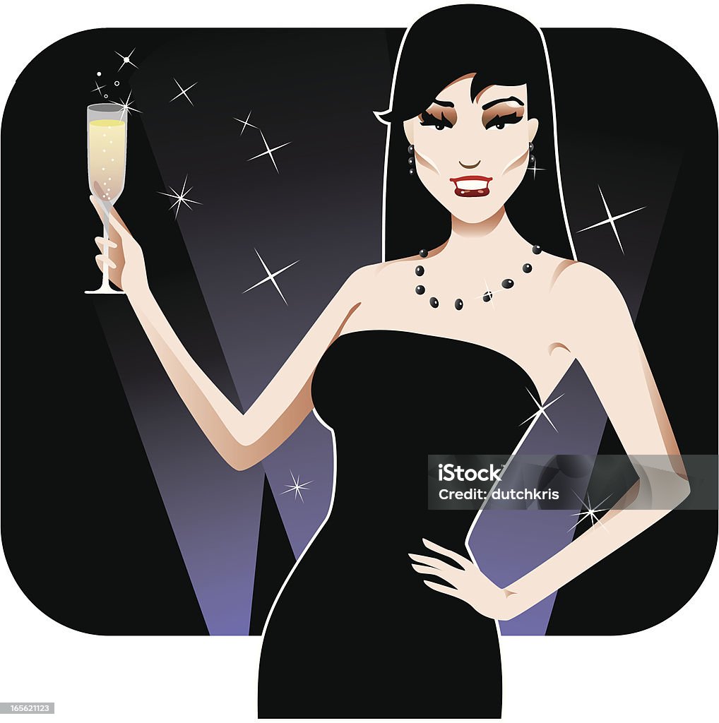 New Years Toast easy to edit separate layers Adult stock vector