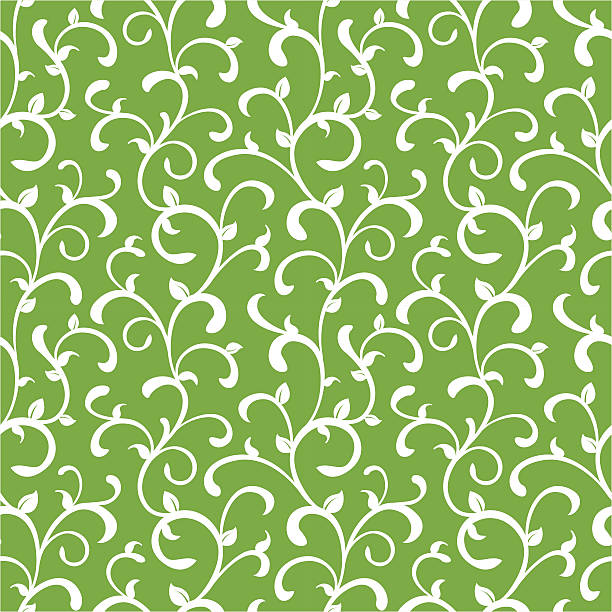 органические волнистые бесшовные рисунок в виде виноградной лозы - foliate pattern stock illustrations