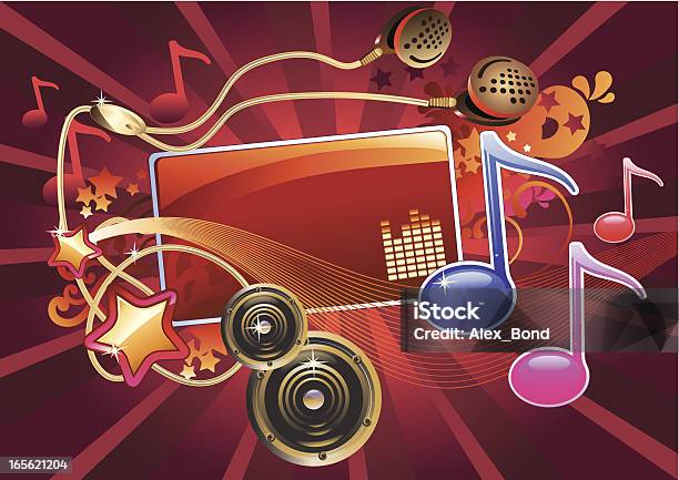 Etichetta Di Musica Pop - Immagini vettoriali stock e altre immagini di A forma di stella - A forma di stella, Altoparlante - Hardware audio, Arte, Cultura e Spettacolo