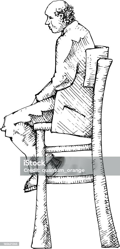 Homme dans une chaise - clipart vectoriel de Adulte libre de droits