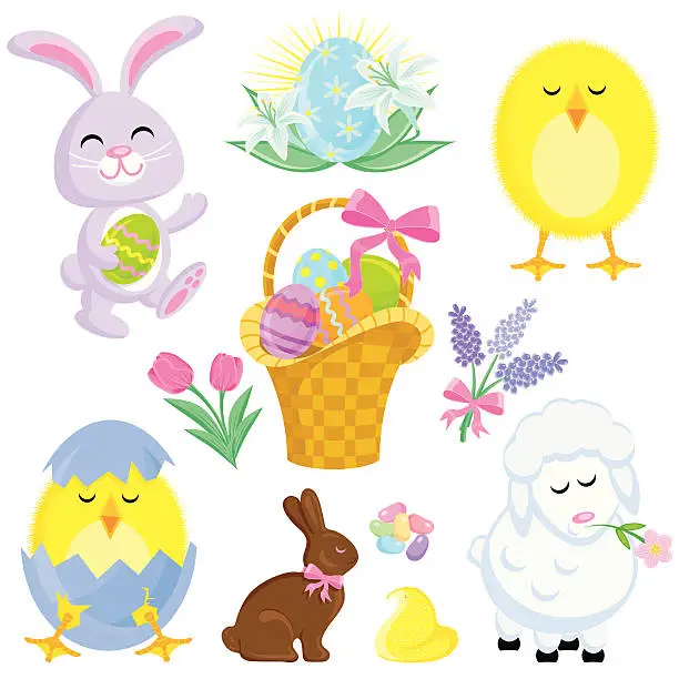 Vector illustration of Easter Friends