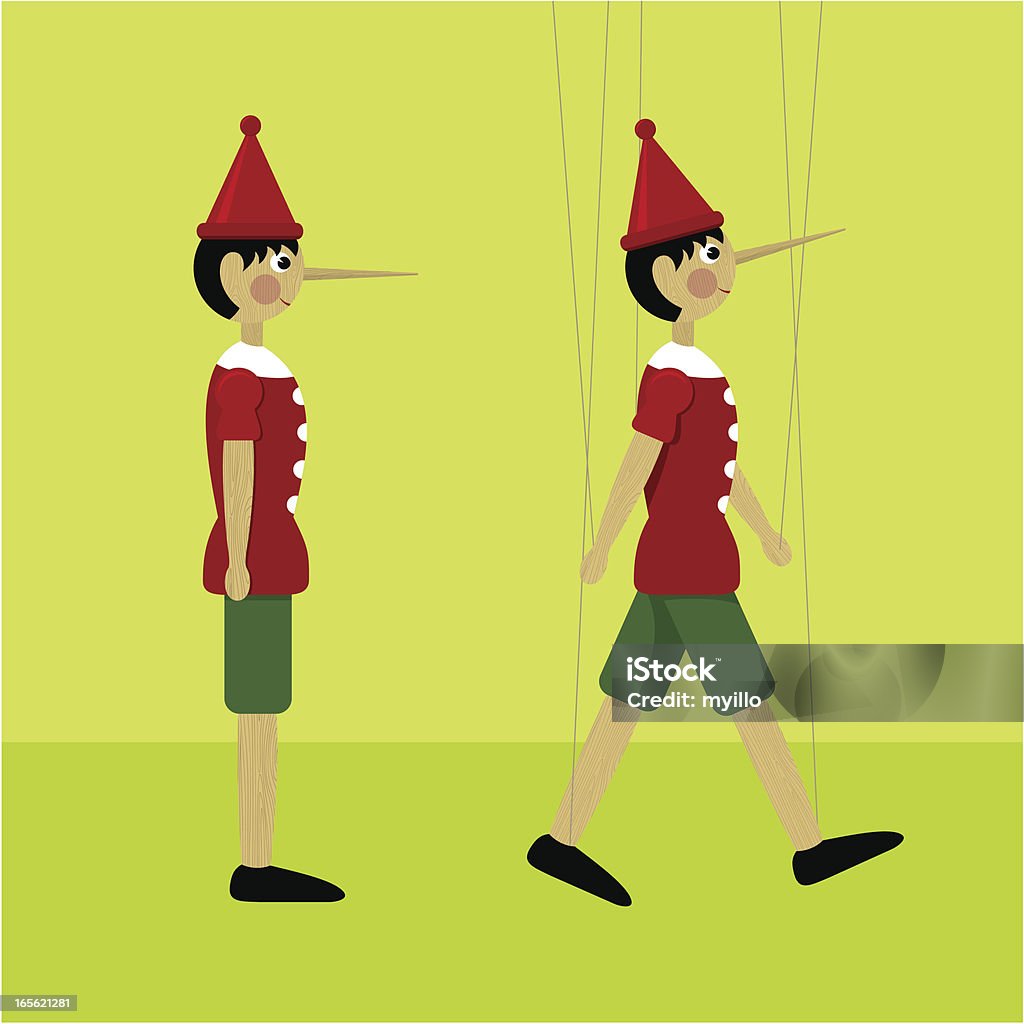 Pinocchio marioneta de hilo - arte vectorial de Pinocho libre de derechos