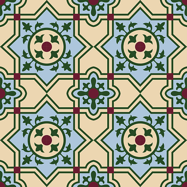 кубинский испанский размера 4 - spanish culture pattern tile backgrounds stock illustrations