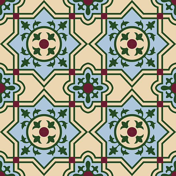 cuban spanish tiling 4 Cuban spanish tiling style common in floors from the 20s-40s in the island buildings. You can easily change colors and play with other combinations cuba illustrations stock illustrations
