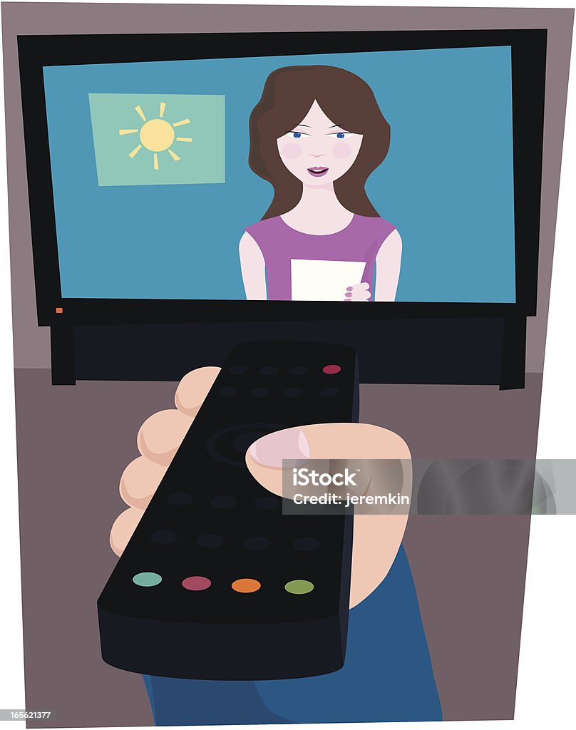 Télécommande - clipart vectoriel de Regarder la télévision libre de droits