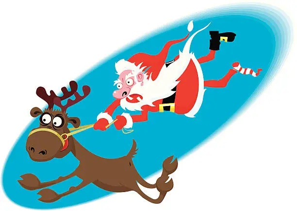 Vector illustration of Santa rider