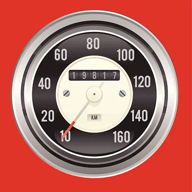 Vector illustration of Vintage Speedometer