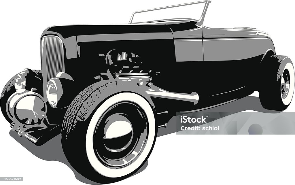 Hot Rod Ford - 1932 Hand traced Vector Image of a 1932 Ford in layers for easy editing if needed. Hot Rod Car stock vector