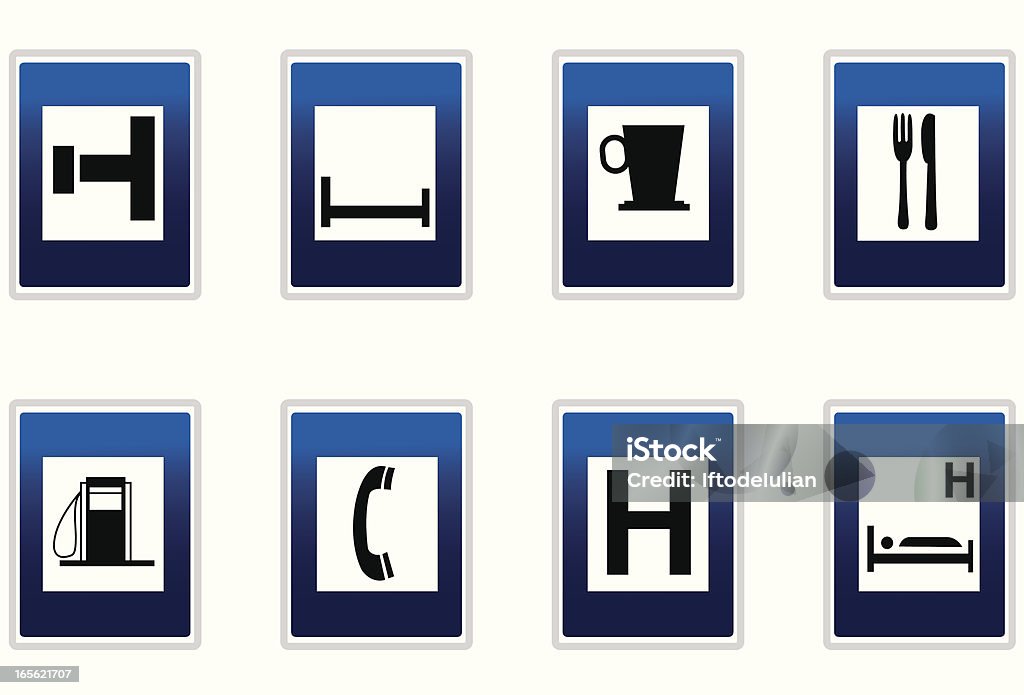 Road signs Some signs you might meet on road. Bed - Furniture stock vector