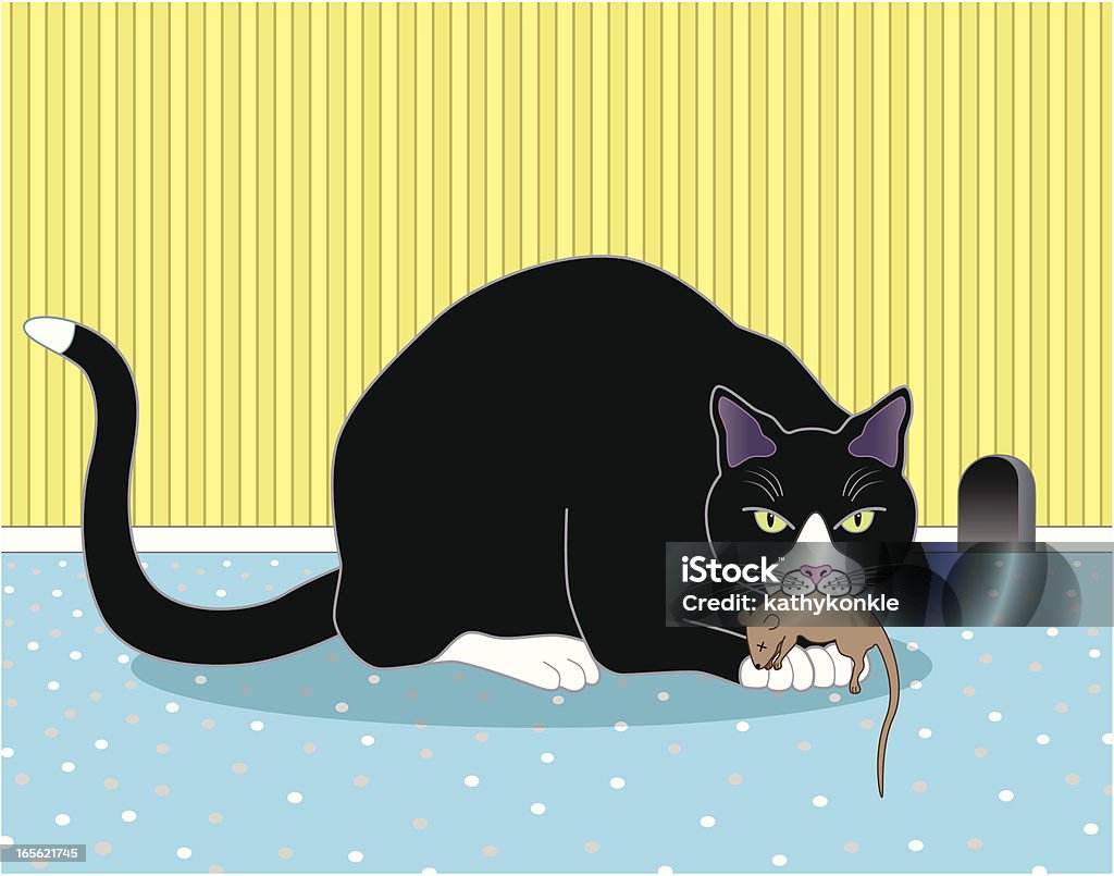 Cat Catches The Mouse Stock Illustration - Download Image Now - Mouse -  Animal, Mouse Hole, Dead Animal - iStock