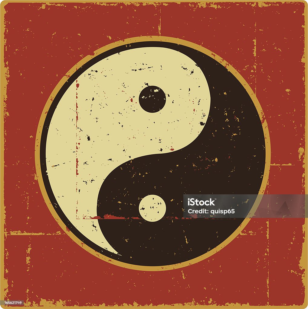 Yin Yang Grunge - arte vettoriale royalty-free di Simbolo del Tao