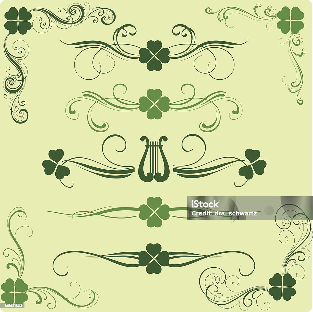 St Patrick ornamentos - Royalty-free Dia de São Patrick arte vetorial