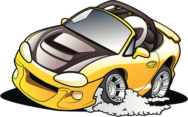 Cartoon Road Racer vector art illustration