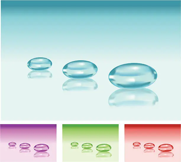 Vector illustration of Trio of Liquid Capsules