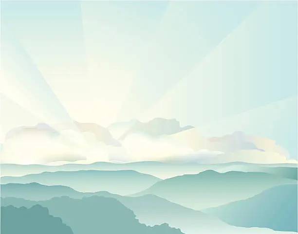 Vector illustration of Mountain Sunrise