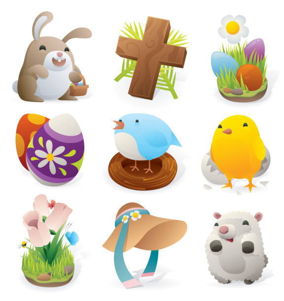 Easter Elements vector art illustration