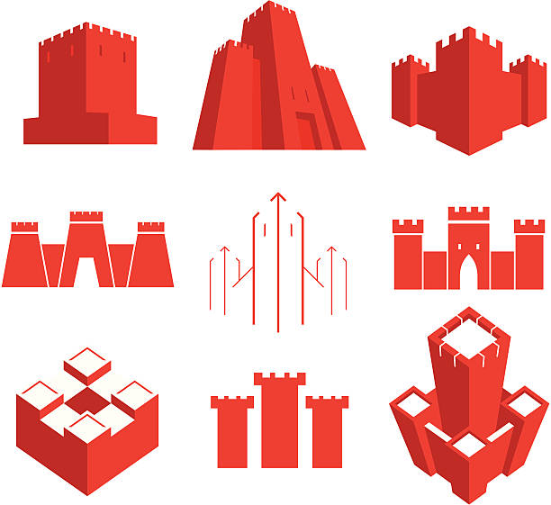 stockillustraties, clipart, cartoons en iconen met castles - fortress