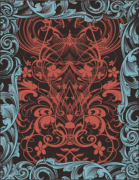 Vintage Color Scrolling Designed by a hand engraver, this carefully drawn and highly detailed intertwining scrollwork can be used a number of ways. Copy space in center. Easily change the scroll colors. Scale to any size without loss of quality with the enclosed EPS, AI, files. Also includes high resolution JPG. gothic style stock illustrations