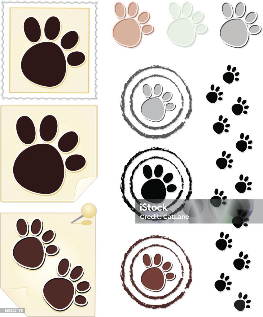 Empreinte de pattes animales collection - clipart vectoriel de Cachet de la poste libre de droits