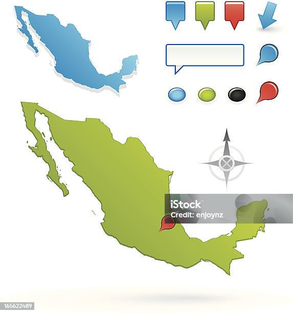 Mapa Do México - Arte vetorial de stock e mais imagens de América Latina - América Latina, Azul, Cidade do México