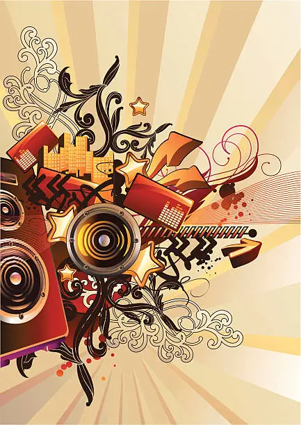 Vector illustration of Fancy music