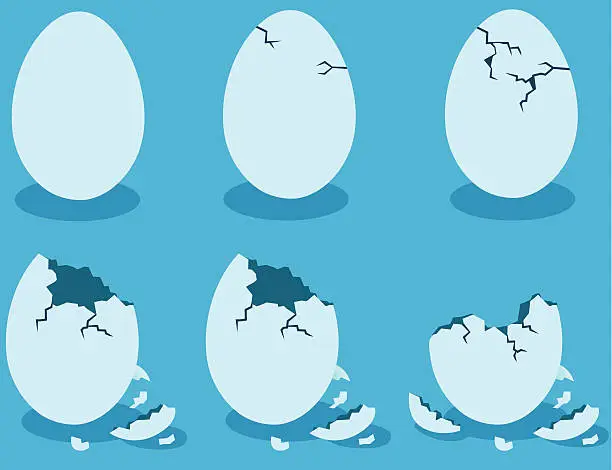 Vector illustration of Blue Eggshells
