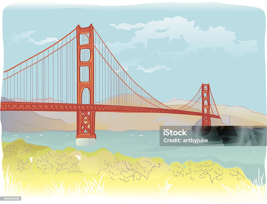 Golden Gate Bridge - clipart vectoriel de Californie libre de droits