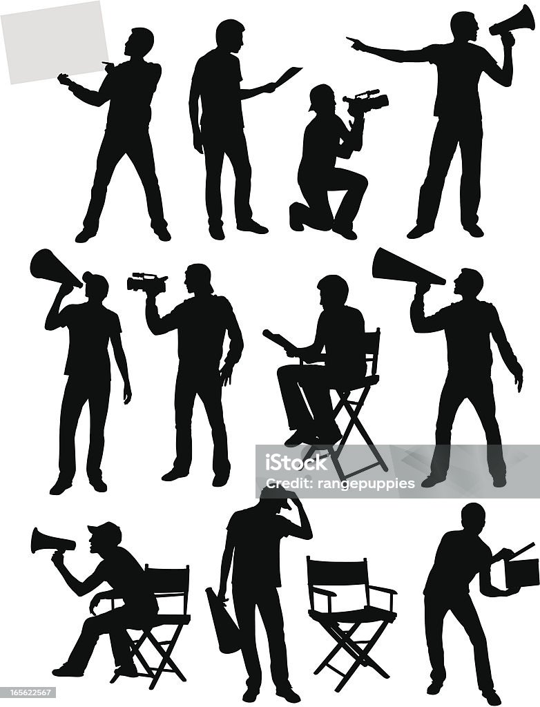 Movie Guys A collection of film/video related silhouettes. In Silhouette stock vector