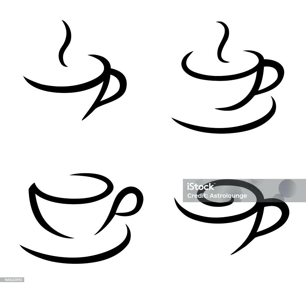Símbolos de café - arte vectorial de Taza de café libre de derechos