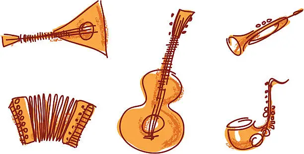Vector illustration of Music Instruments