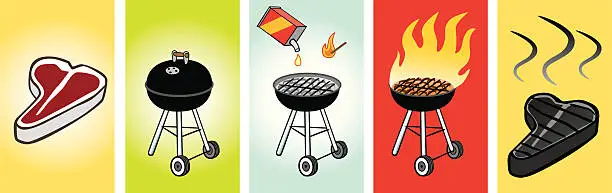 Vector illustration of Stages of Barbecue