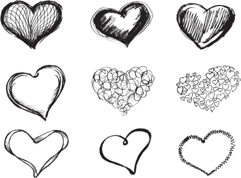 Variations of Heart shape vectorized from my sketch, with high resolution jpg. Visit Portfolio for More Sketch Series Lightbox