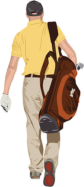 ilustraciones, imágenes clip art, dibujos animados e iconos de stock de golfista - caddy