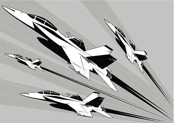 Vector illustration of F-18 super hornet training
