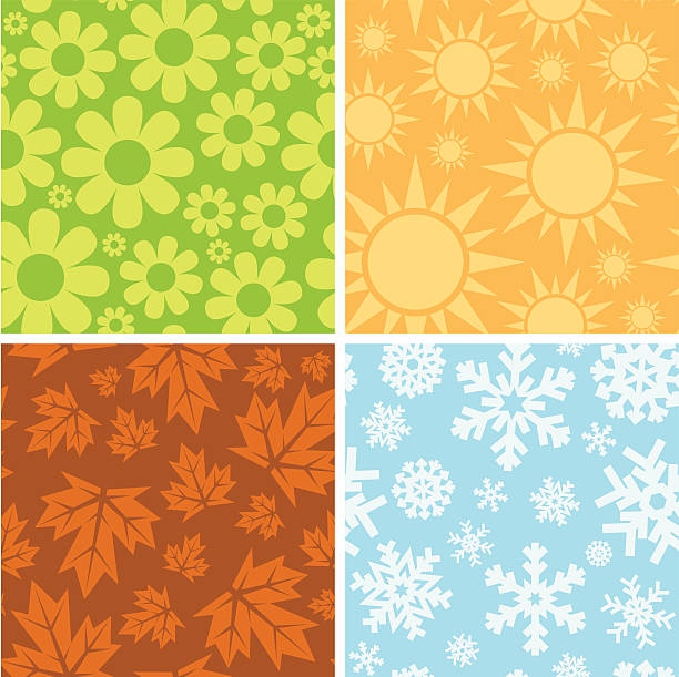 季節のシームレスなパターン - 四季点のイラスト素材／クリップアート素材／マンガ素材／アイコン素材