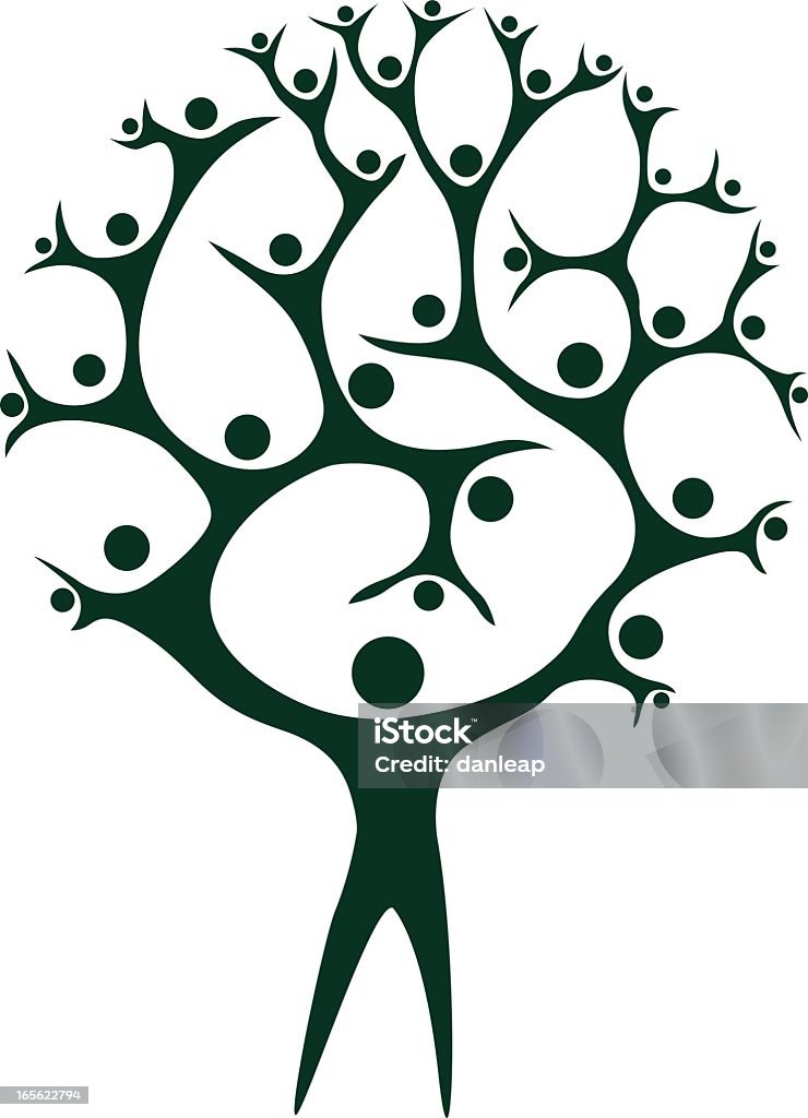 Teamwork Tree Tree made from stick figures. Family Tree stock vector