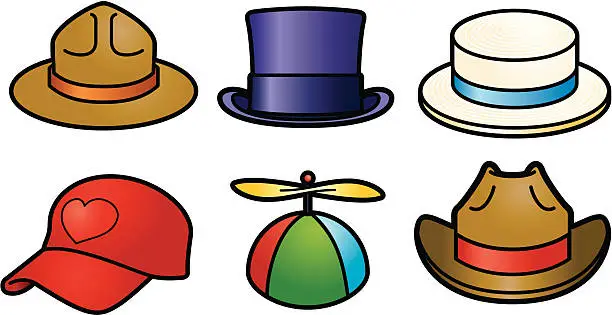Vector illustration of Six Hats