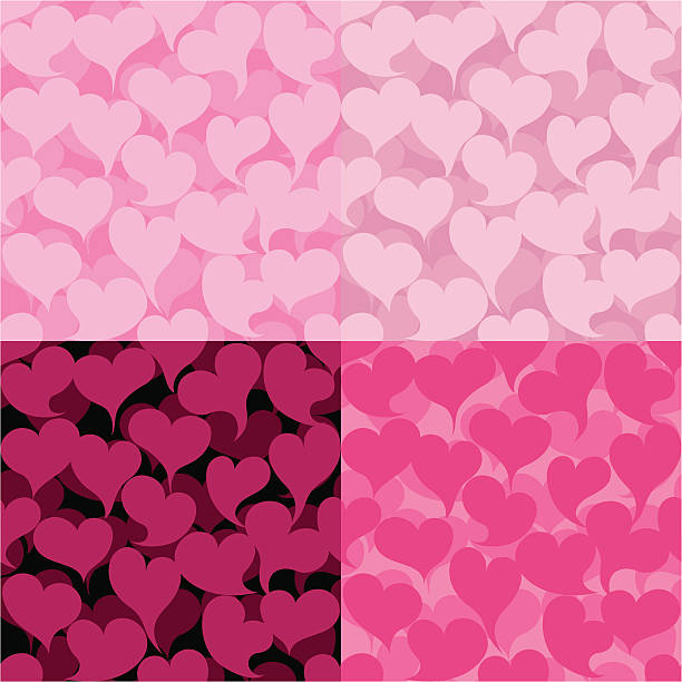 illustrations, cliparts, dessins animés et icônes de champ de coeurs de motifs sans couture - heart shape valentines day love backgrounds