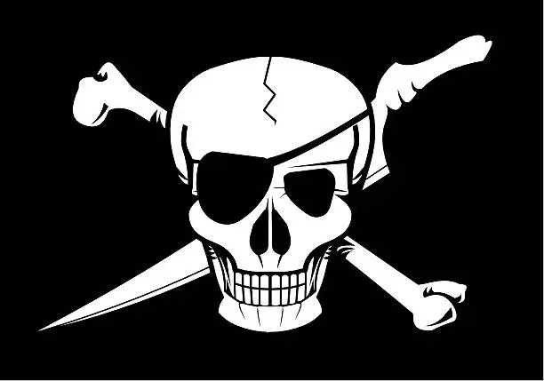 Vector illustration of Jolly Roger pirate flag