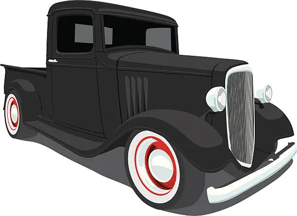 Vector illustration of Vintage Chevrolet Pickup Truck