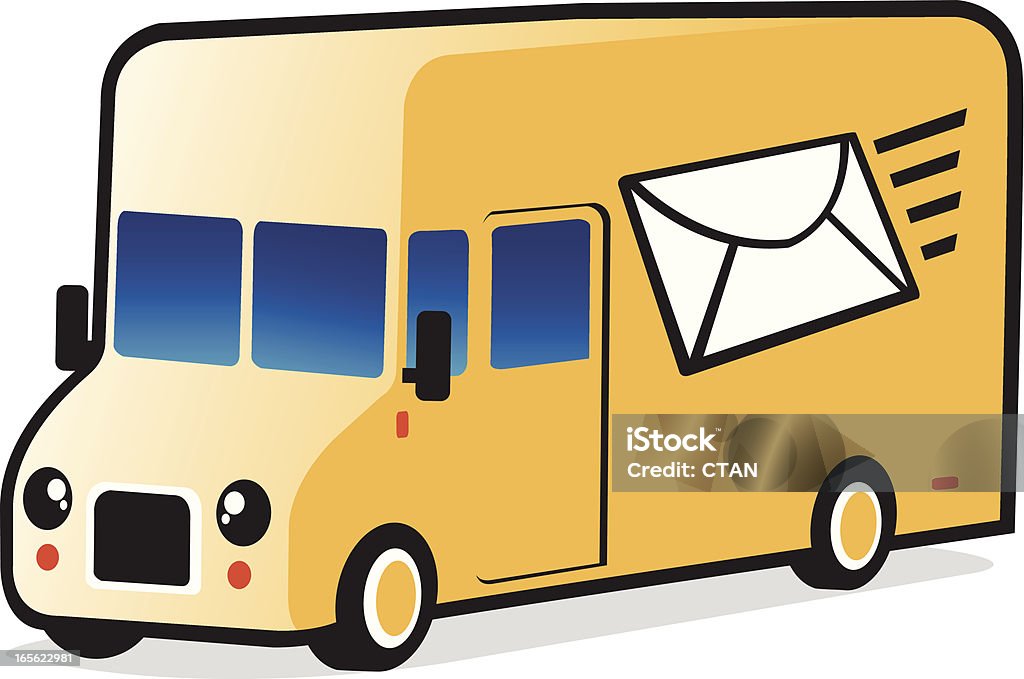 Amarelo correio van - Vetor de Amarelo royalty-free