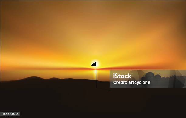 Campo Da Golf Sunset - Immagini vettoriali stock e altre immagini di Golf - Golf, Dorato - Colore descrittivo, Albero