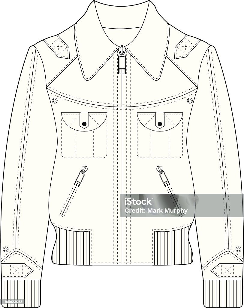 Elegante giacca di pelle - arte vettoriale royalty-free di Abbigliamento