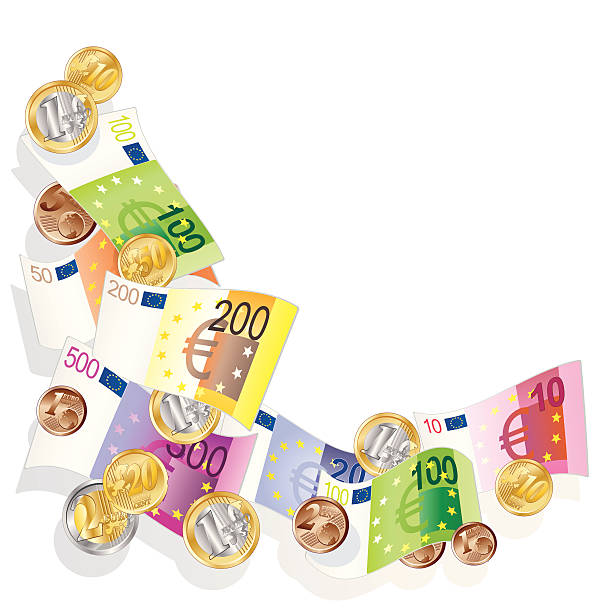 währung евро - 50 euro cent stock illustrations