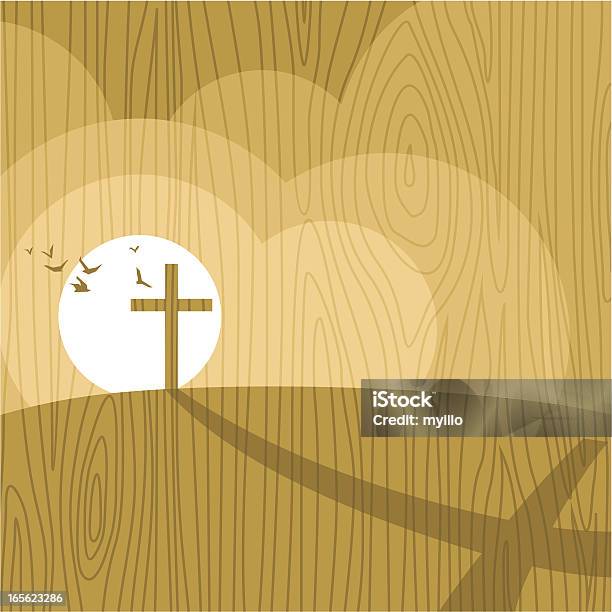 Cross Von Holz Stock Vektor Art und mehr Bilder von Anhöhe - Anhöhe, Berg, Bildhintergrund