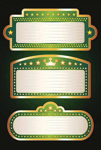Vector illustration of Green Theater Marquee Collection